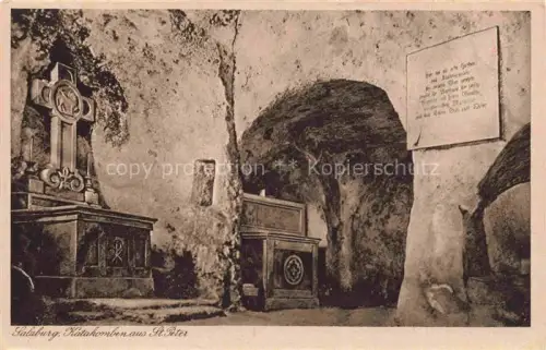 AK / Ansichtskarte SALZBURG  AT Katakomben St-Peter Grabmale Kreuz Hoehle Inschrift Felsenraum