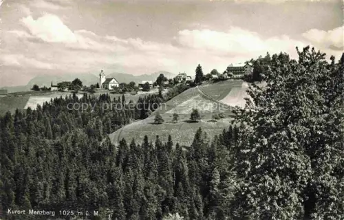 AK / Ansichtskarte Menzberg Willisau LU Kurort Kirche Wald Huegel Wiesen Hotel Tannenwald