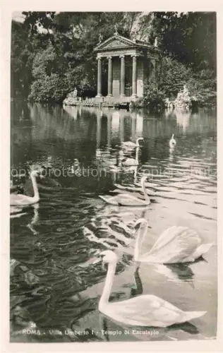 AK / Ansichtskarte Rom  ROMA IT Villa-Umberto-I Tempio-di-Esculapio Teich Schwaene Park Tempel Saeulen