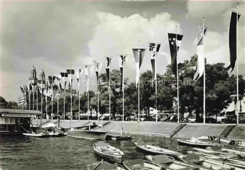 AK / Ansichtskarte ZueRICH  ZH SAFFA-1958 Hafenanlage Boote Flaggen Motorbootrundfahrten Zuerichsee Promenade Ausstellung