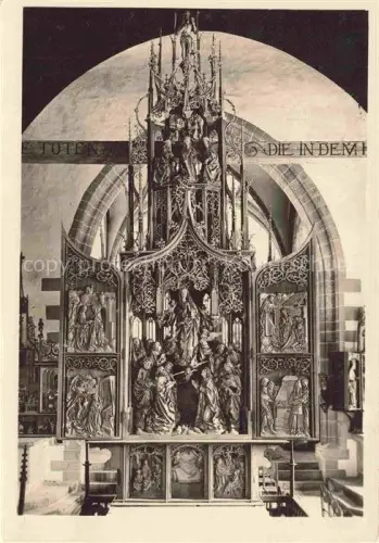 AK / Ansichtskarte Creglingen Main-Tauber-Kreis BW Marienaltar Riemenschneider Herrgottskirche Altar Schnitzwerk Gotik Madonna Kircheninterieur