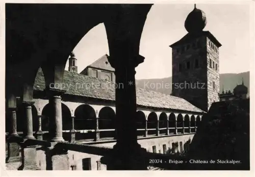 AK / Ansichtskarte BRIGUE Brig VS Château-de-Stockalper Stockalperschloss Arkaden Turm Innenhof Kirche