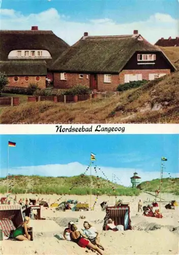 AK / Ansichtskarte LANGEOOG Nordseebad Nordseebad Sonnenhof Lale-Andersen-Strand Strandkoerbe Duenen Reetdachhaeuser Nordsee