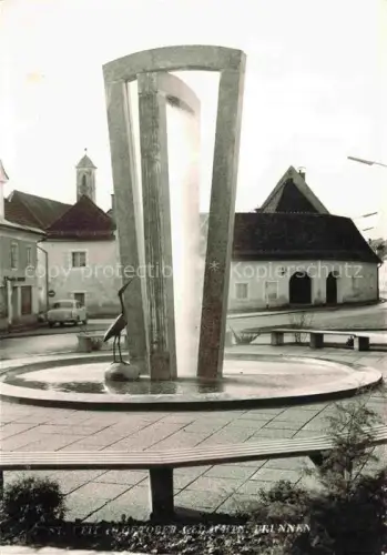 AK / Ansichtskarte Althofen Sankt Veit an der Glan Kaernten AT Oktober-Gedankenbrunnen Brunnen Skulptur Kirchturm Platz