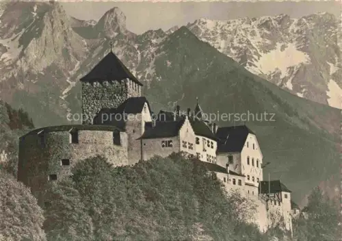AK / Ansichtskarte Vaduz Liechtenstein FL Schloss-Vaduz Falknis Berge Alpen Burg Turm Burgmauer