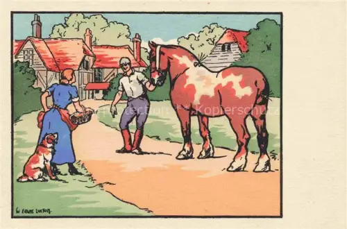 AK / Ansichtskarte MUNK Verlag Munk M. Wien Vienne Nr. 145 Pferde Hund