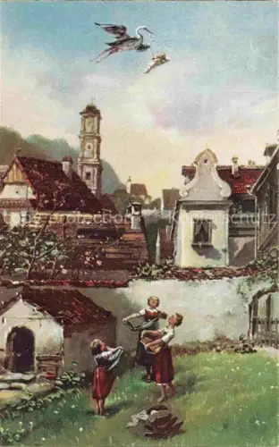 AK / Ansichtskarte Spitzweg Carl Kuenstlerkarte Der Klapperstorch Muenchen 
