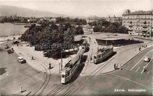 AK / Ansichtskarte STRAssENBAHN Tramway-- Zuerich Bellvueplatz 