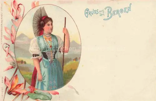 AK / Ansichtskarte Gruss aus Appenzell Schweiz Trachten Litho 