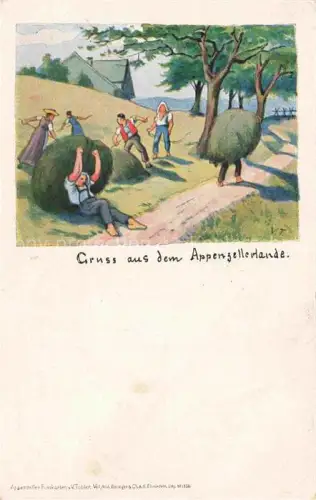 AK / Ansichtskarte Tobler Viktor V.T. Kuenstlerkarte Appenzell Landwirtschaft Litho