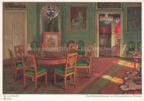 AK / Ansichtskarte HUTH Franz Kuenstlerkarte Tafelrundzimmer Wittumspalais Weimar 