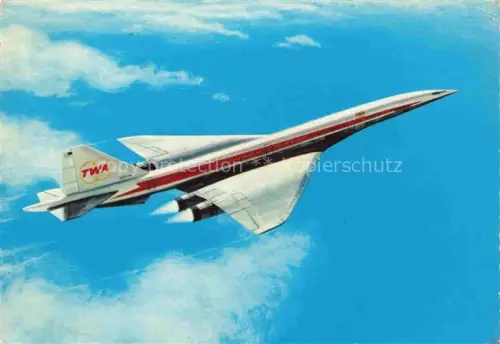 AK / Ansichtskarte FLUGZEUGE ZIVIL TWA Boeing ueberschall Jet  