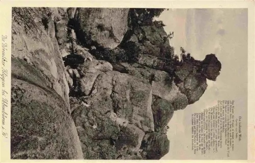 AK / Ansichtskarte Ibbenbueren NRW Doerenther-Klippen Felsen Felsenformation Wald Gedicht