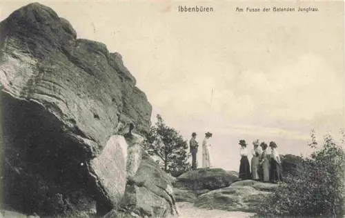 AK / Ansichtskarte Ibbenbueren NRW Betende-Jungfrau Felsen Ausfluegler Panorama Sandstein