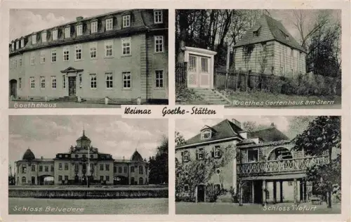 AK / Ansichtskarte WEIMAR  Thueringen Goethe-Staetten Goethehaus Gartenhaus-am-Stern Schloss-Belvedere Schloss-Tiefurt Mehrbildkarte