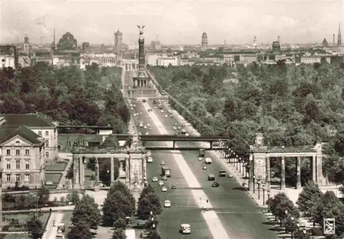 AK / Ansichtskarte BERLIN  CITY Strasse-des-17-Juni Siegessaeule Tiergarten Brandenburger-Tor Stadtpanorama Autos Luftbild