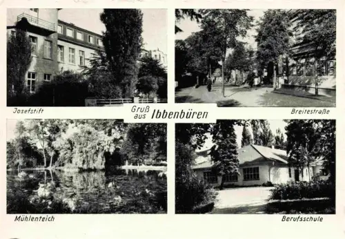 AK / Ansichtskarte Ibbenbueren NRW Josefstift Breitestrasse Muehlenteich Berufsschule Teich Baeume