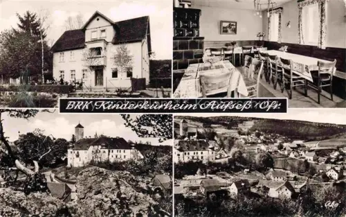 AK / Ansichtskarte Aufsess Bayreuth Bayern BRK-Kinderkuerheim Gaststube Schloss Ortsansicht Oberfranken Mehrbildkarte