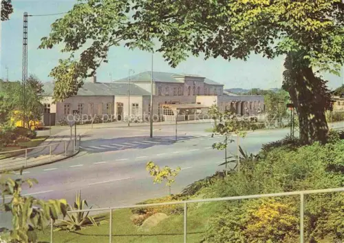 AK / Ansichtskarte Randers DK Banegaard Bahnhof Strassenszene Fahrraeder Zentrum