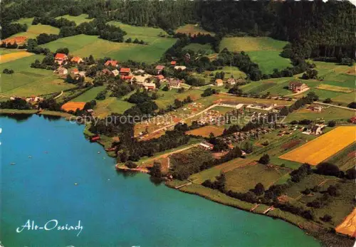 AK / Ansichtskarte Alt-Ossiach Kaernten AT Ossiach-am-See Fliegeraufnahme Campingplatz See Wiesen Doerfer Wald