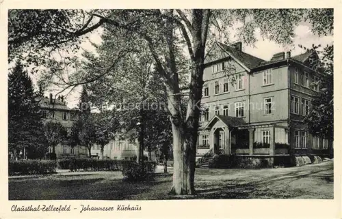 AK / Ansichtskarte Clausthal-Zellerfeld Goslar Niedersachsen Johannesee Kurhaus Baeume Park Villa Gebaeude