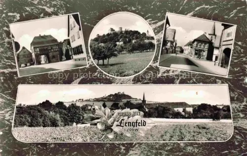 AK / Ansichtskarte Lengfeld Odenwald Otzberg Hessen Fachwerkhaus Burg Panorama Dorfstrasse Kirche Odenwald Gruss-aus