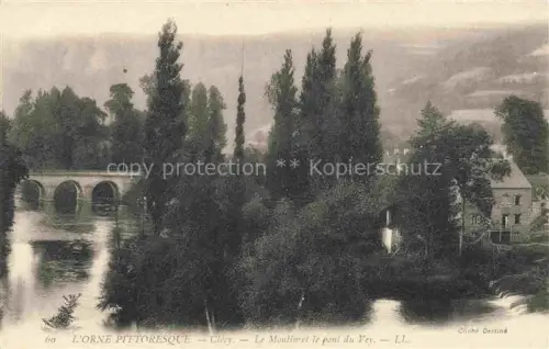 AK / Ansichtskarte Clecy CAEN 14 Calvados Orne Moulin Pont-du-Vey Bruecke Fluss Pappeln Muehle