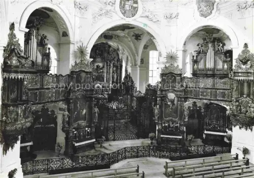 AK / Ansichtskarte Muri AG Klosterkirche Innenraum Altar Orgel Barock Chor Chorgestuehl Fresken