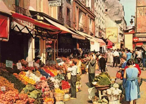 AK / Ansichtskarte PARIS 75 Rue-Mouffetard Markt Obst Gemuese Haendler Passanten Geschaefte Strassenszene