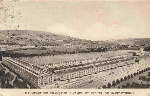 AK / Ansichtskarte SAINT-ETIENNE  ST-ETIENNE 42 Loire Manufacture-Française-d Armes-et-Cycles Fabrik Industrieanlage Huegel Schornstein Vogelperspektive