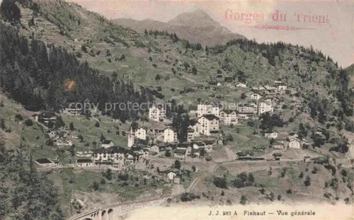 AK / Ansichtskarte Finhaut Finshauts VS Gorges-du-Trient Bergdorf Alpen Kirchturm Hotels Wald Bruecke Bahnlinie