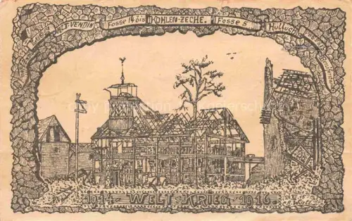 AK / Ansichtskarte Pont-a-Vendin LENS 62 Pas-de-Calais Kohlen-Zeche Kriegszerstoerung WWI Loos Alt-Vendin Hulluch Fosse Welt-Krieg Zeichnung