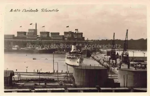 AK / Ansichtskarte Neptun Romania Silozurile Hafen Dampfschiff Krane Lagerhaus Silo Schwarzes-Meer