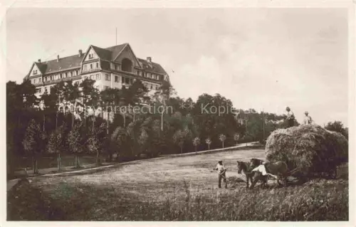 AK / Ansichtskarte Salzhausen Oberhessen Bad Nidda Wetteraukreis Hessen Ernst-Ludwig-Heim Ferienheim Heuernte Pferd Kutsche Wald Villa
