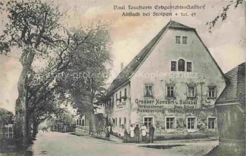 AK / Ansichtskarte Altstadt Stolpen Sachsen Erbgerichts-Gasthof Konzert-Ballsaal Vereinszimmer Billard Ausspannung Dorfstrasse