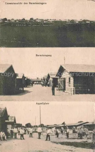 AK / Ansichtskarte Neuburg  Donau Bayern Barackenlager Barackengang Appellplatz Kriegsbaracken Soldaten Weltkrieg Feldpost