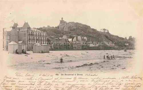 AK / Ansichtskarte Dives-sur-Mer CABOURG LISIEUX 14 Calvados Beuzeval Strand Badekabinen Hotel Kirche Steilkueste Kinder Meer