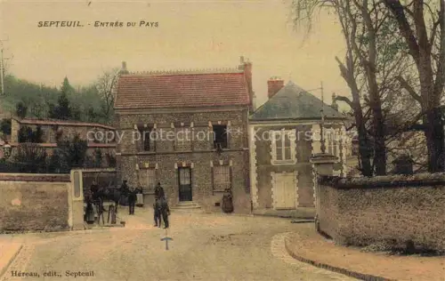 AK / Ansichtskarte Septeuil Mantes-la-Jolie 78 Yvelines Entrée-du-Pays Dorfeingang Haeuser Strasse Passanten