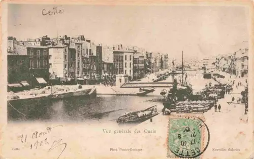 AK / Ansichtskarte Cette SETE 34 Herault Quais Kanal Hafen Schiffe Kais Handelshaeuser Passanten
