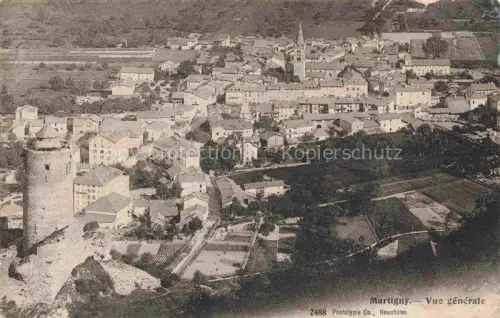 AK / Ansichtskarte MARTIGNY  Martinaco VS Tour-de-la-Bâtia Stadtpanorama Kirche Felder Fluss Panorama