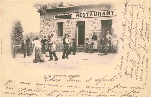 AK / Ansichtskarte TULLE 19 Correze Bourrée-Limousine Restaurant Tanz Akkordeon Trachten Dorfszene Kinder