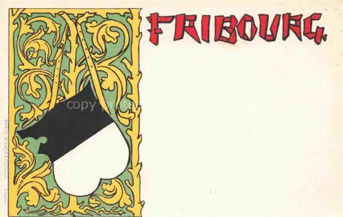 AK / Ansichtskarte Freiburg Fribourg FR Wappen Kantonswappen Ornament Kunstkarte