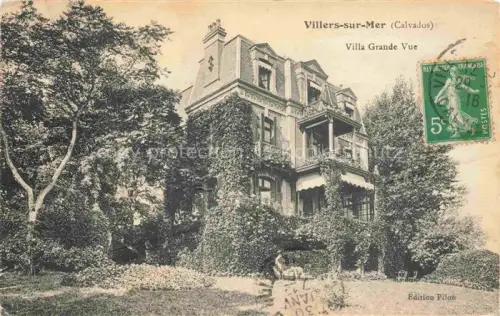 AK / Ansichtskarte VILLERS-SUR-MER Lisieux 14 Calvados Villa-Grande-Vue Villa Efeu Garten Baeume Veranda Herrschaftshaus
