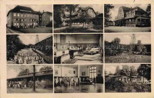 AK / Ansichtskarte Bad Sassendorf Soest NRW Kinderheilanstalt Mehrbild Gebaeude Schlafsaal Spielplatz Kinder Garten Turnhalle