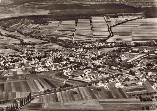 AK / Ansichtskarte Sersheim Ludwigsburg BW Luftbild Dorf Felder Strassen Wohnhaeuser Bahnlinie