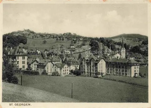 AK / Ansichtskarte St Gallen SANKT GALLEN SG St-Georgen Kirche Wohnhaeuser Wiese Huegel Ortschaft