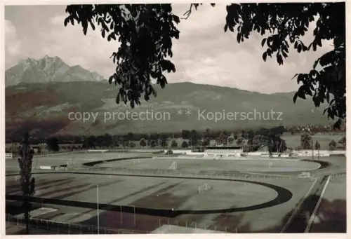 AK / Ansichtskarte Allmend Luzern LU Stadion Velodrom Sportanlage Berge Pilatus Tribuene Rennbahn