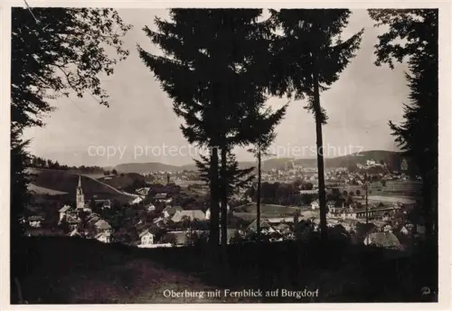 AK / Ansichtskarte Oberburg BURGDORF BE Ortschaft Kirche Tannen Burgdorf Huegel Fernblick Haeuser Talblick