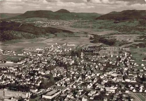 AK / Ansichtskarte Moessingen Tuebingen BW Kreis-Tuebingen Stadtpanorama Kirche Haeuser Felder Huegel Luftbild
