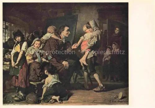 AK / Ansichtskarte GROB K. (1828-1904) Kuenstlerkarte Muenchen Pestalozzi in Stans 